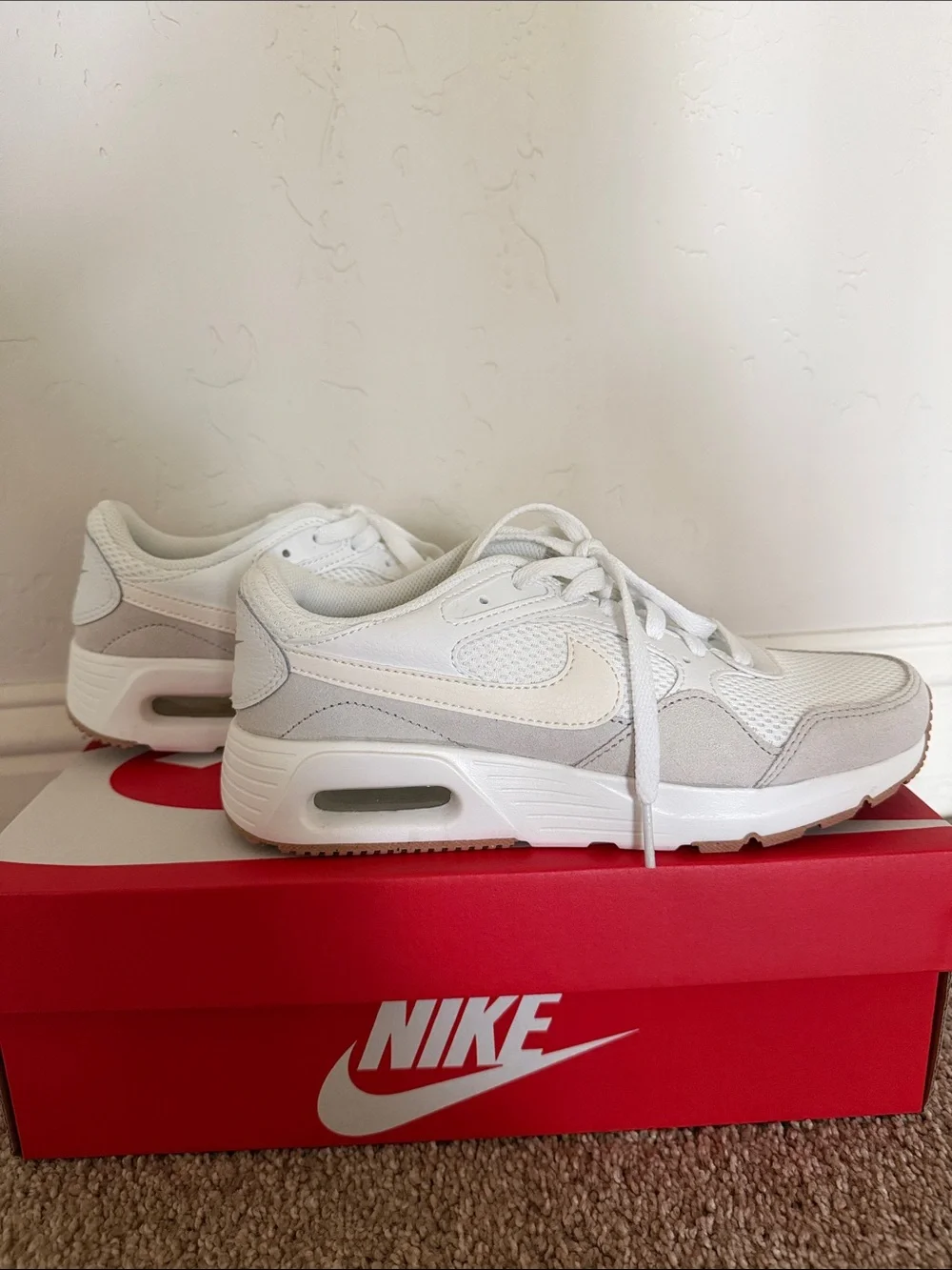 Nike Women’s Air Max Sneakers in White and Light Gray